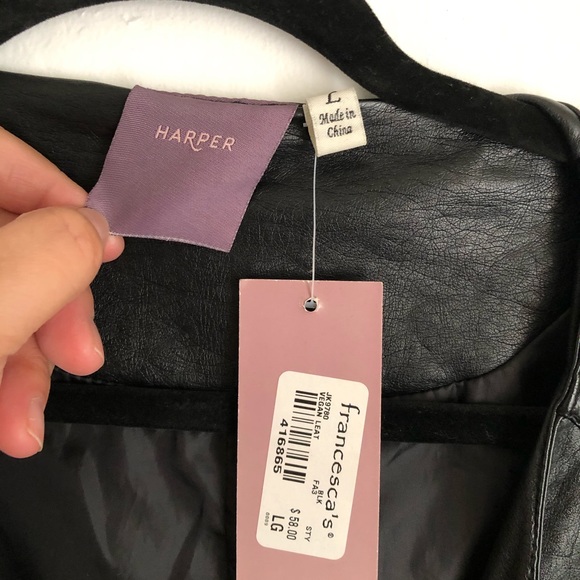 Francesca’s Black Leather Moto Jacket - Picture 5 of 5